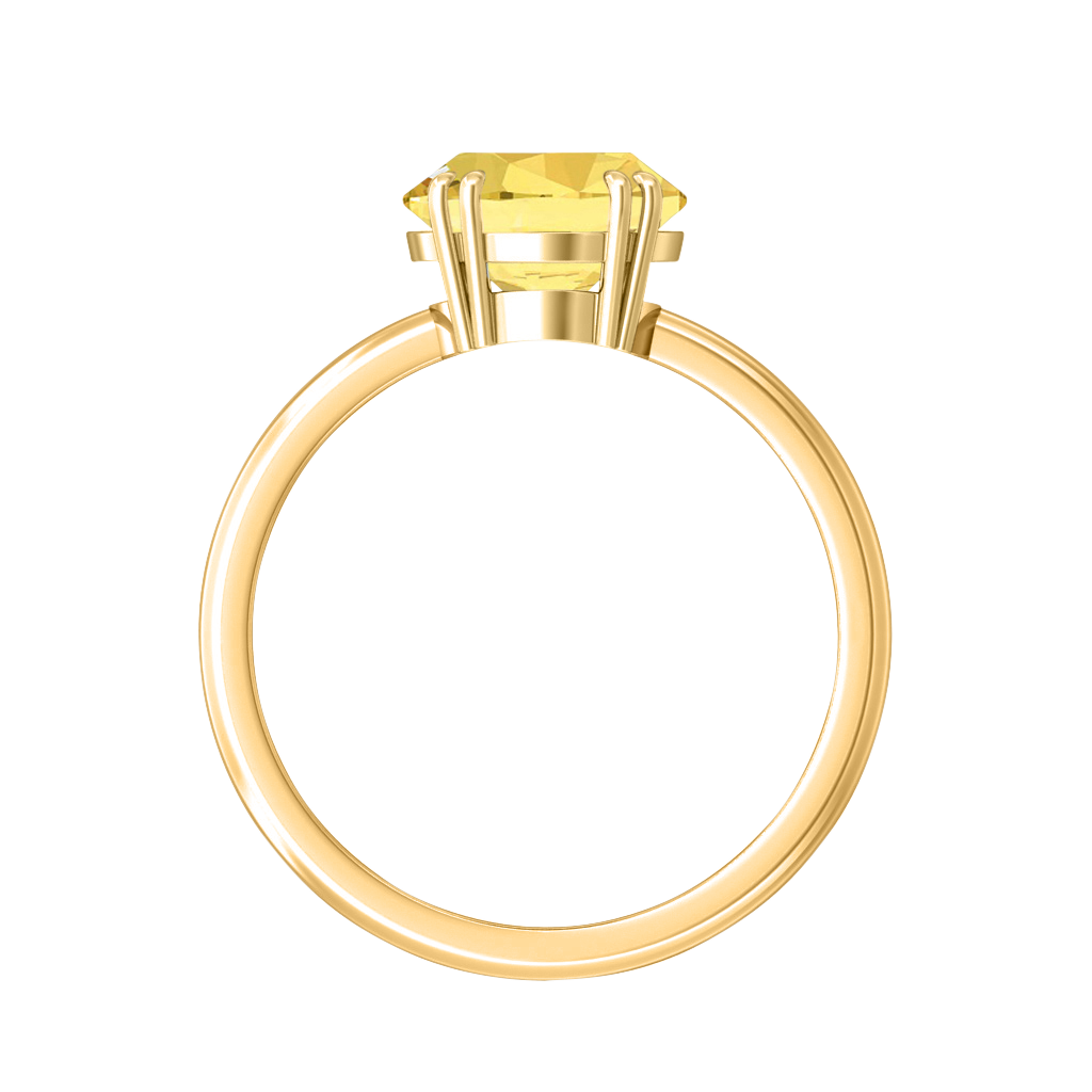 Lab Grown Yellow Solar Diamond Solitaire 18K Yellow Gold Ring